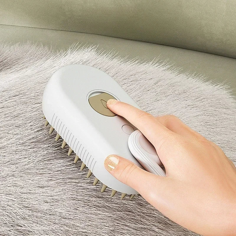Steam Pet Brush 3-In-1 Steamy Brush Spray, Loose Hair Removal, Grooming Comb 