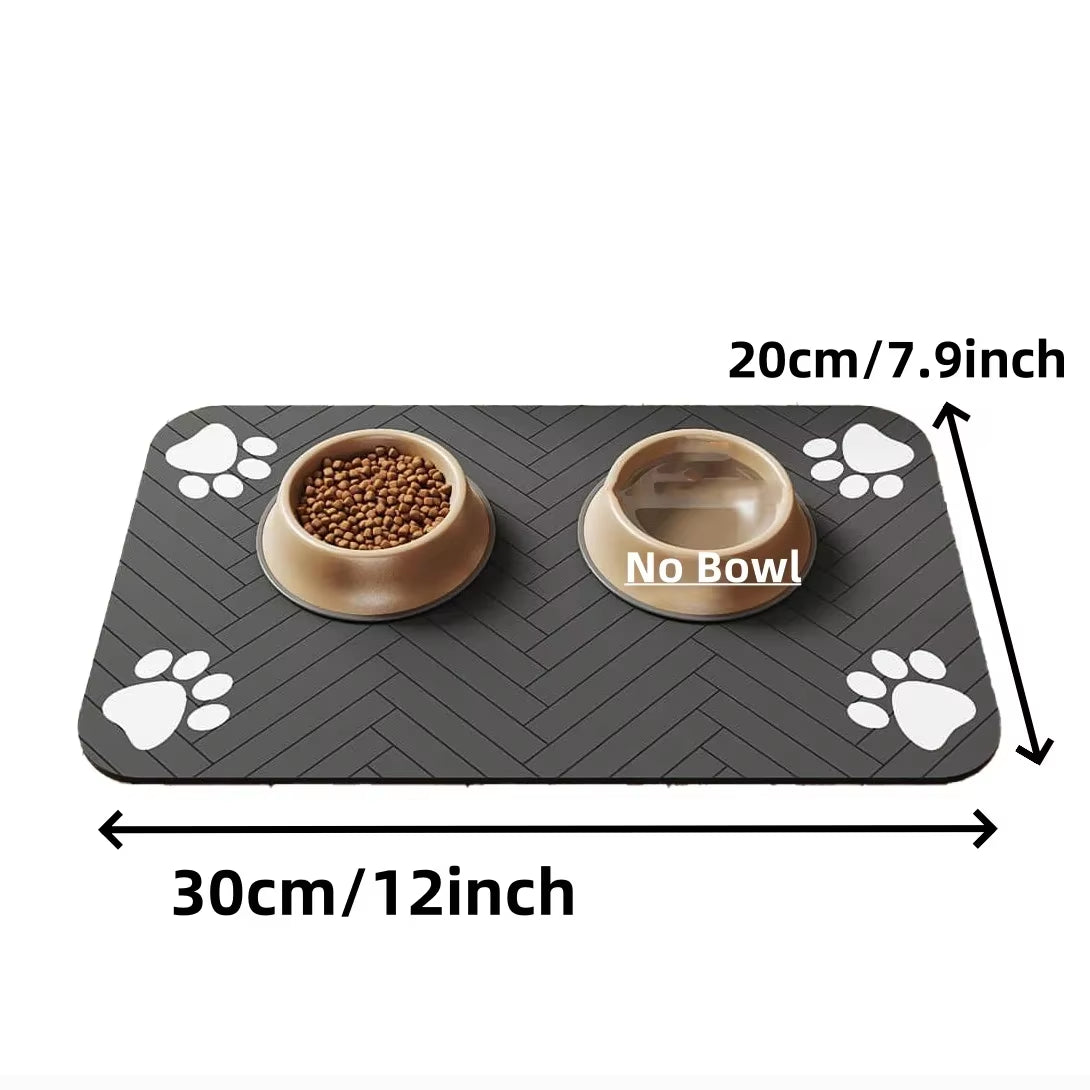 Absorbent Waterproof Pet Feeding Mat for Dogs & Cats - Quick-Dry Rubber Backing in S, M, L Sizes