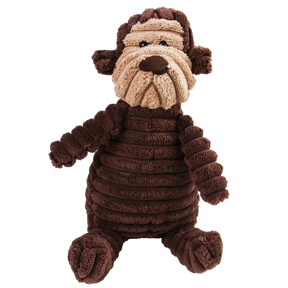 Corduroy Plush Dog Molar Toy – Fun Squeaky Designs for Chewing, Play, and Teeth Cleaning. Perfect for Medium & Large Dogs.