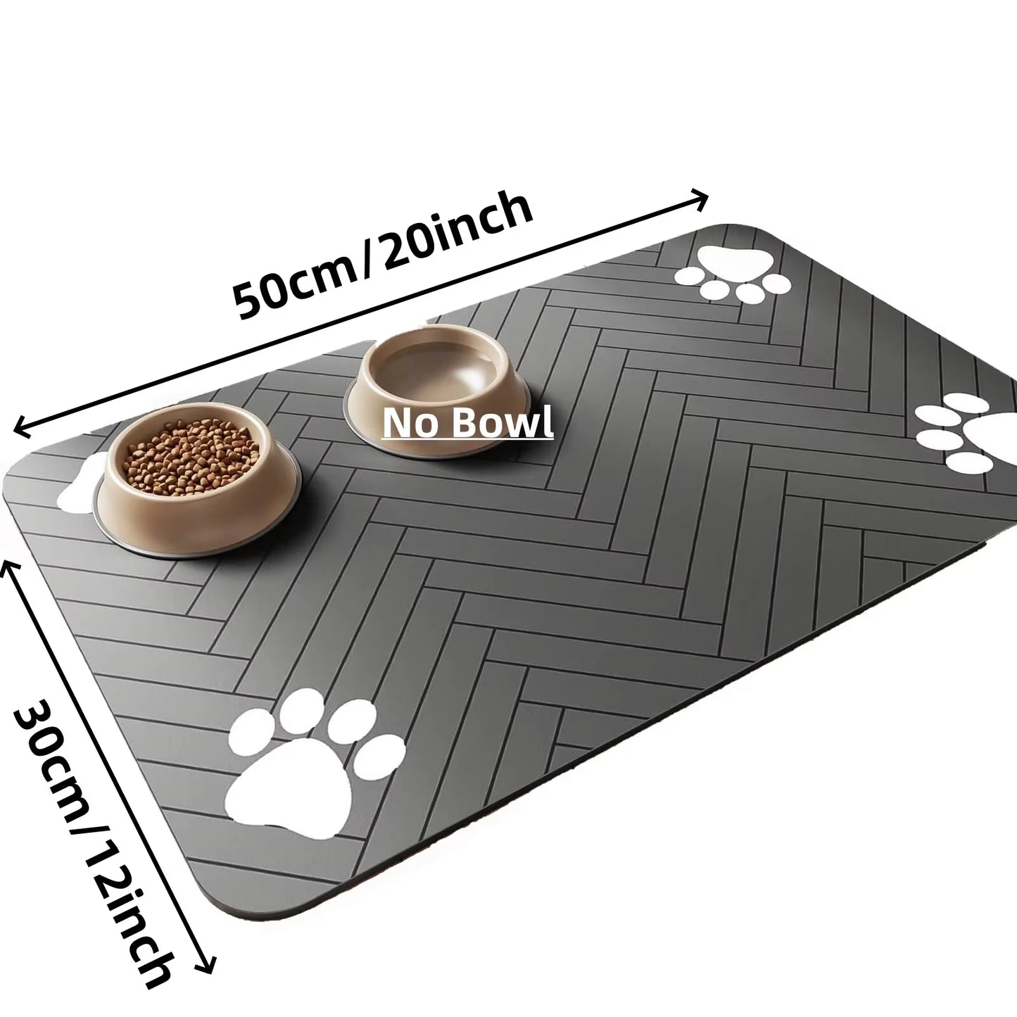 Absorbent Waterproof Pet Feeding Mat for Dogs & Cats - Quick-Dry Rubber Backing in S, M, L Sizes