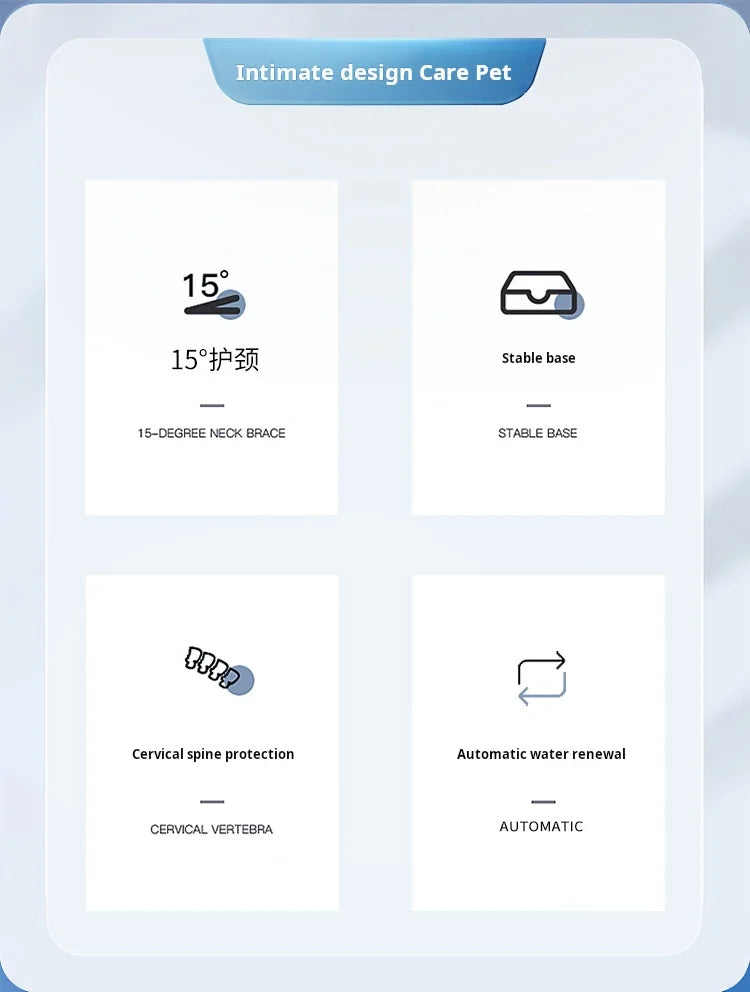 3-in-1 Tilted Pet Bowl Set with Gravity Water Feeder – For Comfortable, Neck-Safe Eating