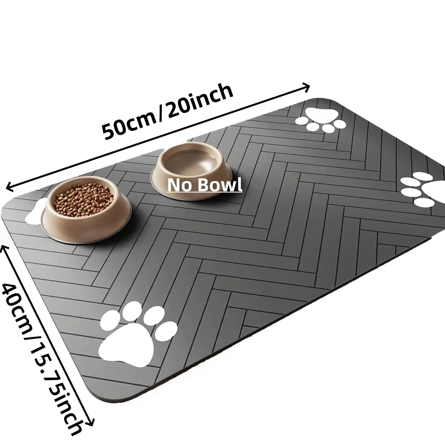 Absorbent Waterproof Pet Feeding Mat for Dogs & Cats - Quick-Dry Rubber Backing in S, M, L Sizes