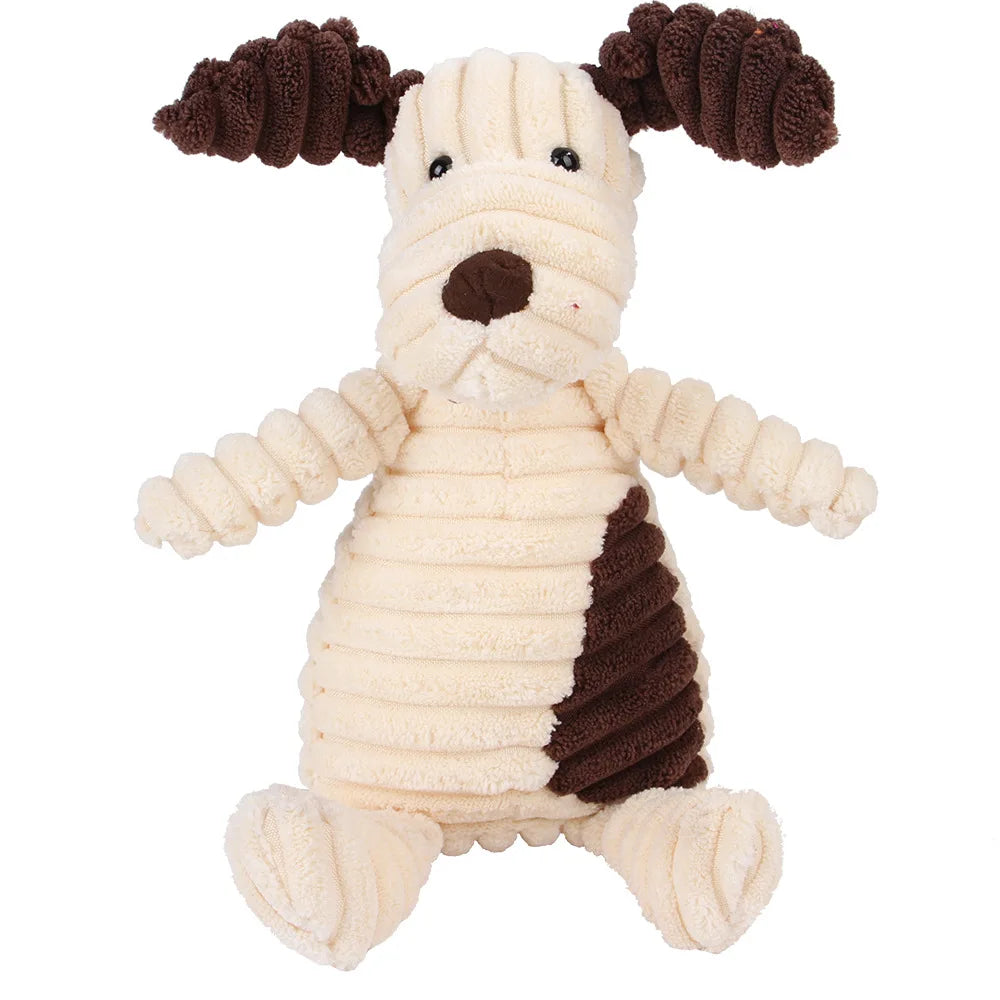 Corduroy Plush Dog Molar Toy – Fun Squeaky Designs for Chewing, Play, and Teeth Cleaning. Perfect for Medium & Large Dogs.